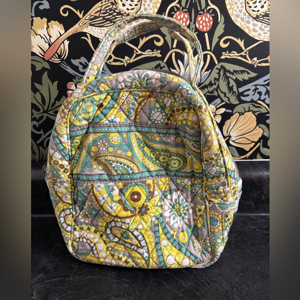 Vera Bradley Lemon Parfait quilted insulated soft lunch bag